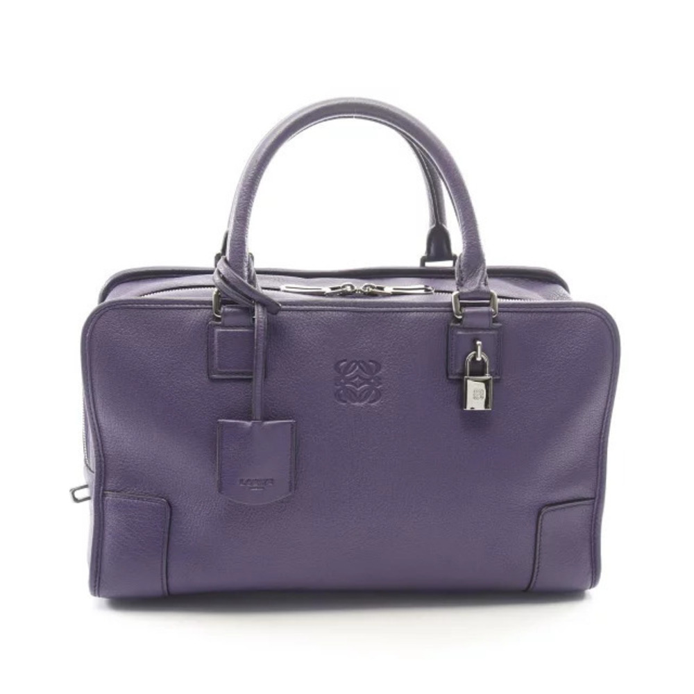 Loewe Amazona Handbag Leather Purple